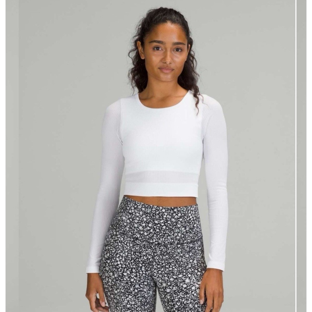 Lululemon Ebb To Street Long Sleeve‎ Shirt Size 3? Natural Ivory